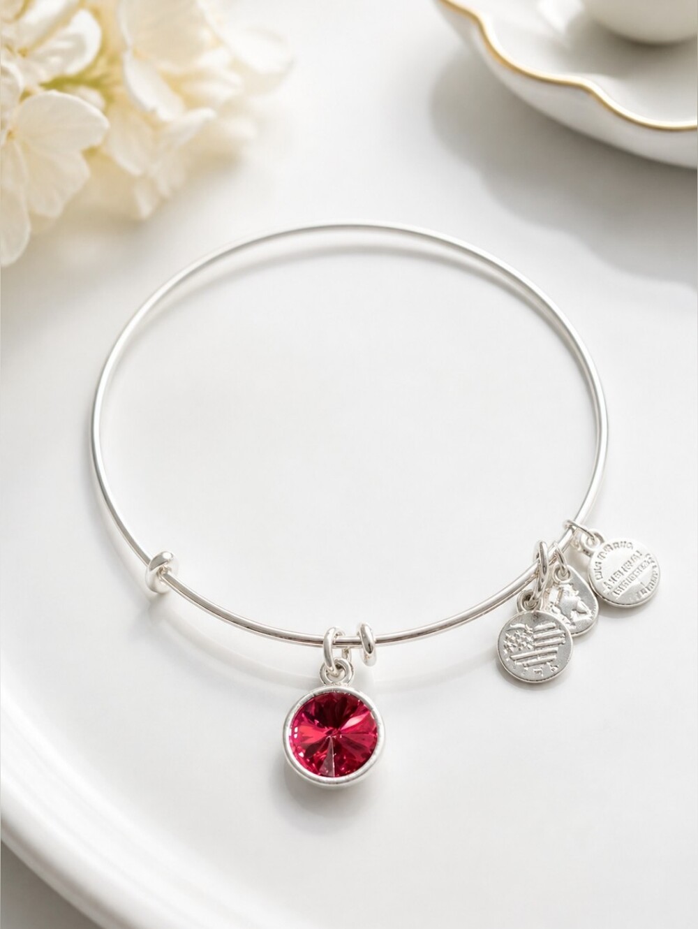 ALEX AND ANI July Birthstone Charm Bracelet EUC